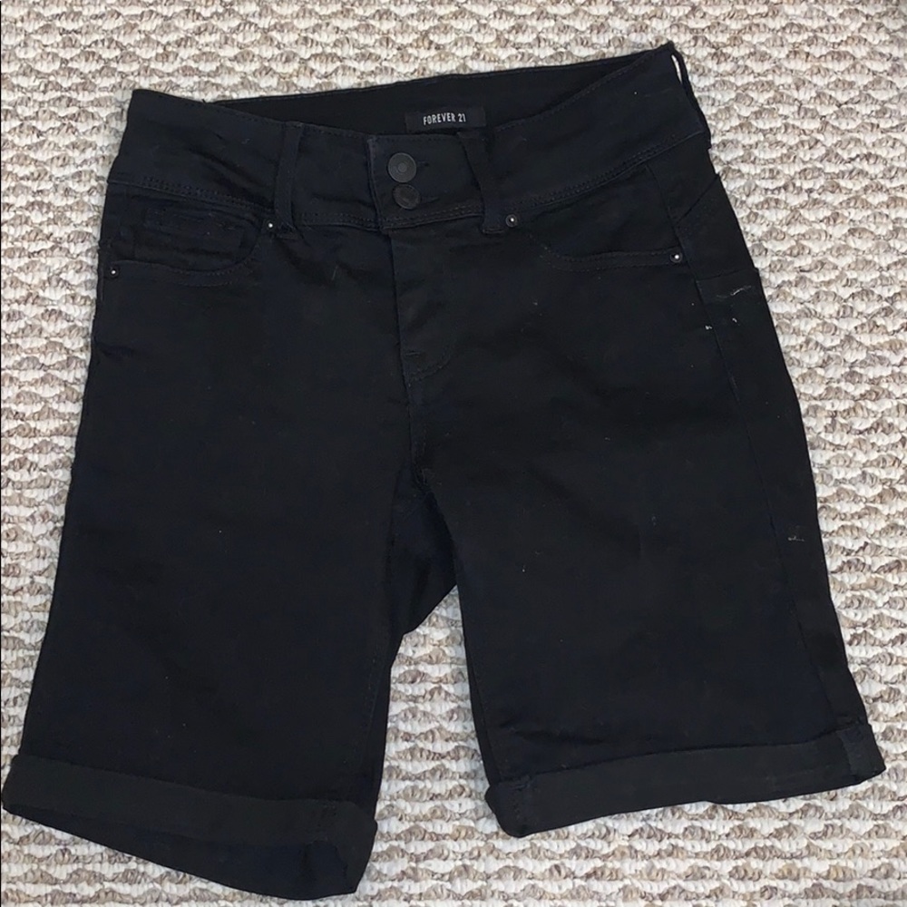 High waisted black shorts